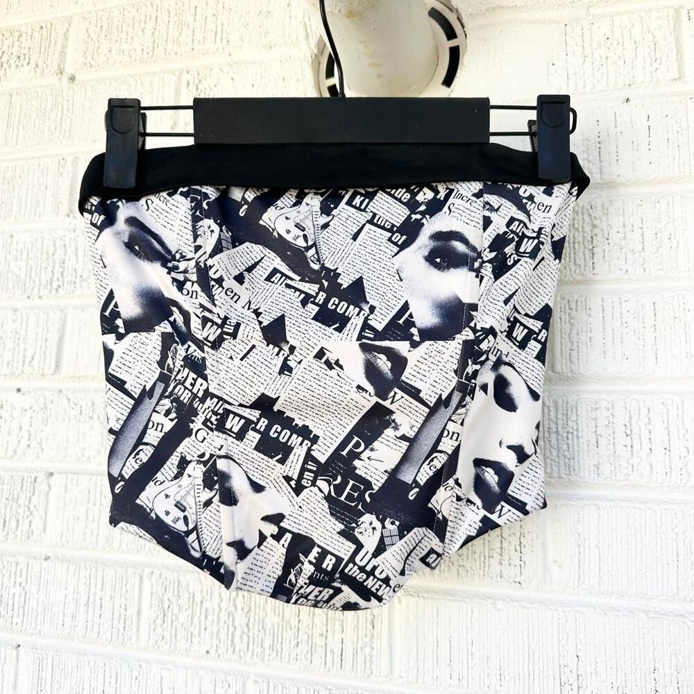 Princess Polly Newspaper Graphic Printed Corset Bustier Top